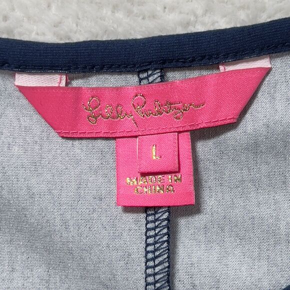 Lilly Pulitzer Tae Maxi Dress Sz L Multicolor Gecko Striped Side Slits Beach - Picture 6 of 13